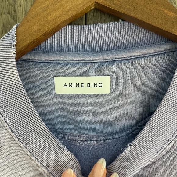 ANINE BING TYLER SWEATSHIRT XS IN PURPLE - Picture 6 of 8